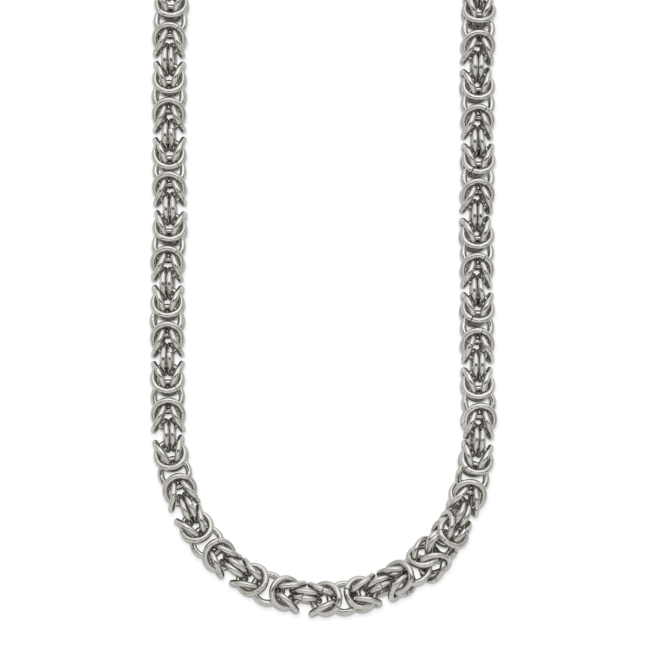 Men's Polished Byzantine Stainless Steel Chain Necklace 6mm Secondary image