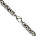 Men's Polished Byzantine Stainless Steel Chain Necklace 6mm