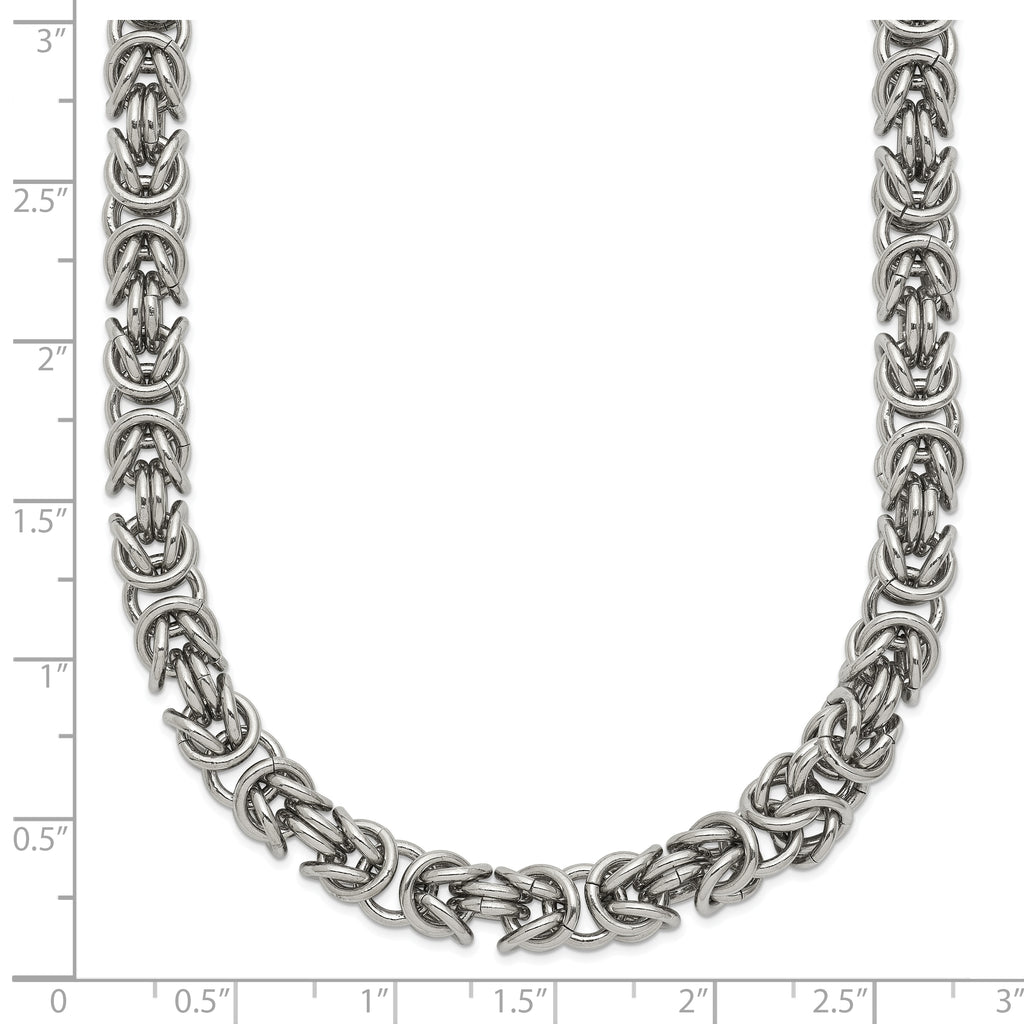 Men's Polished Byzantine Stainless Steel Chain Necklace 6mm