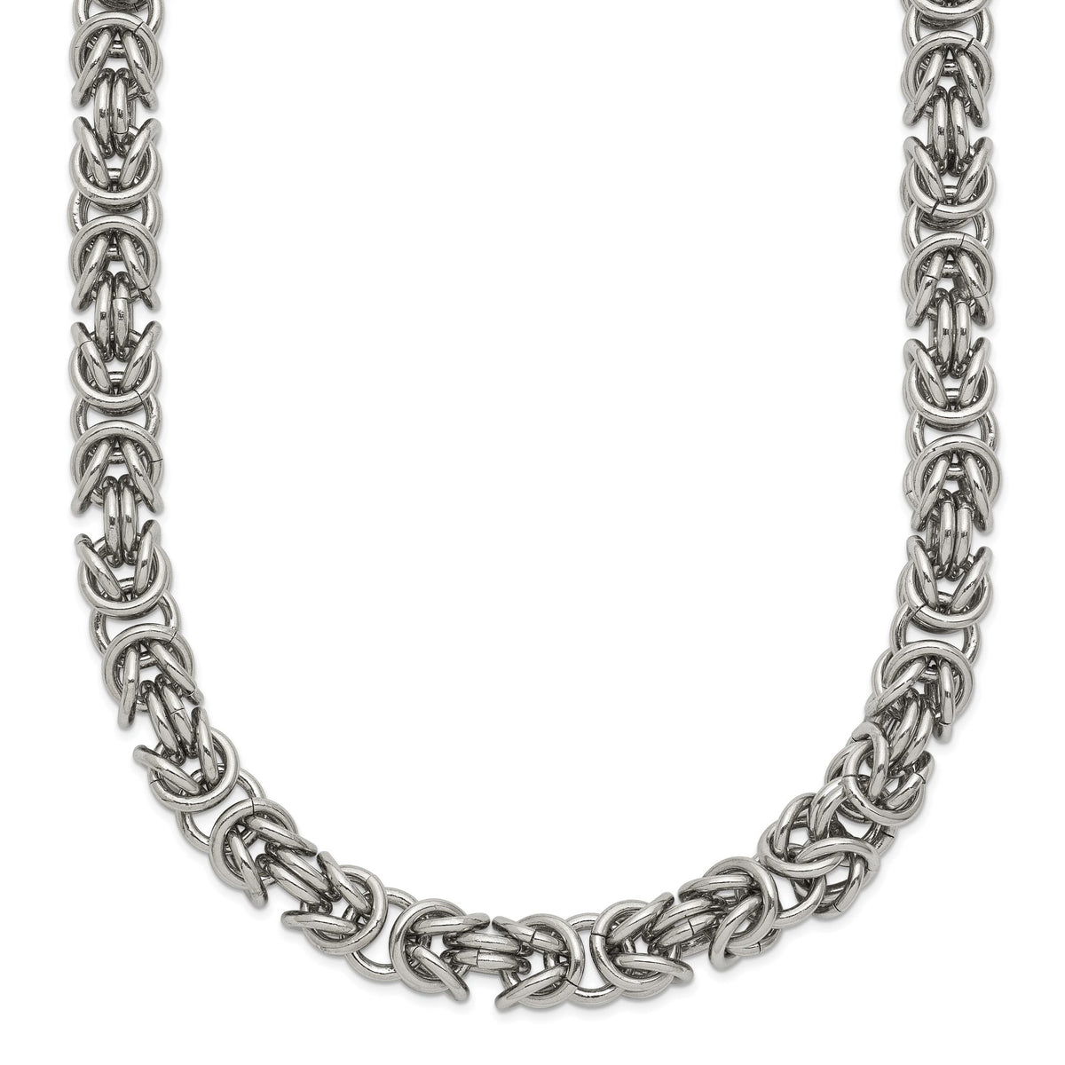 Chisel Men's Byzantine Chain Necklace in Stainless Steel, 6mm, 24 Inch - Sophia Jewelers Main image