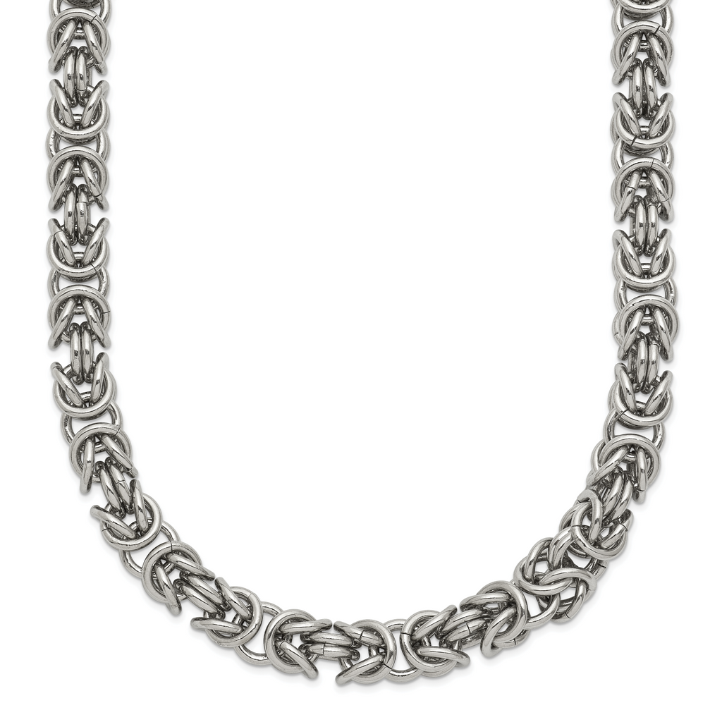 Men's Polished Byzantine Stainless Steel Chain Necklace 6mm
