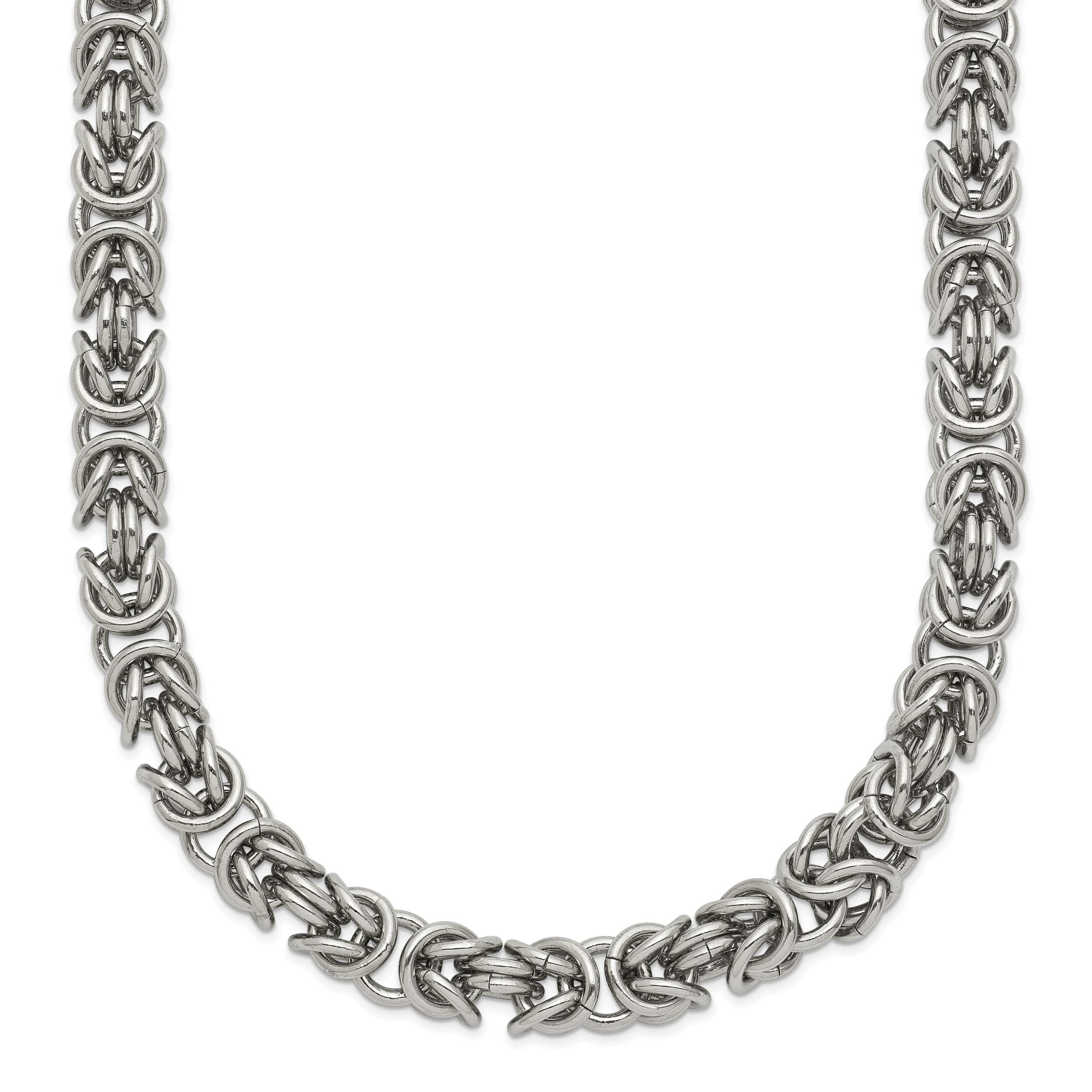 Men's Polished Byzantine Stainless Steel Chain Necklace 6mm