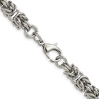 Men's Polished Byzantine Stainless Steel Chain Necklace 8mm