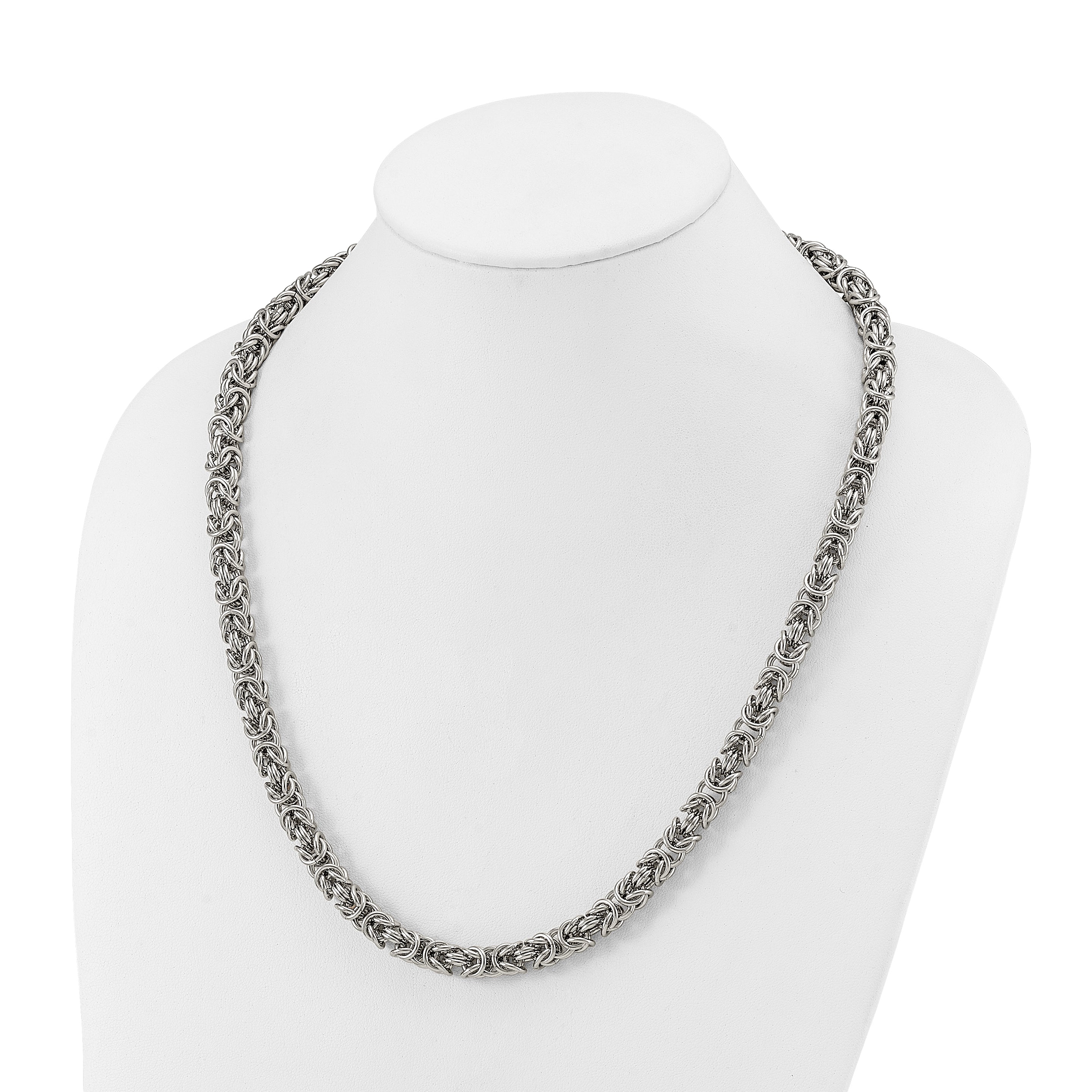 Men's Polished Byzantine Stainless Steel Chain Necklace 8mm