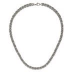 Men's Polished Byzantine Stainless Steel Chain Necklace 8mm