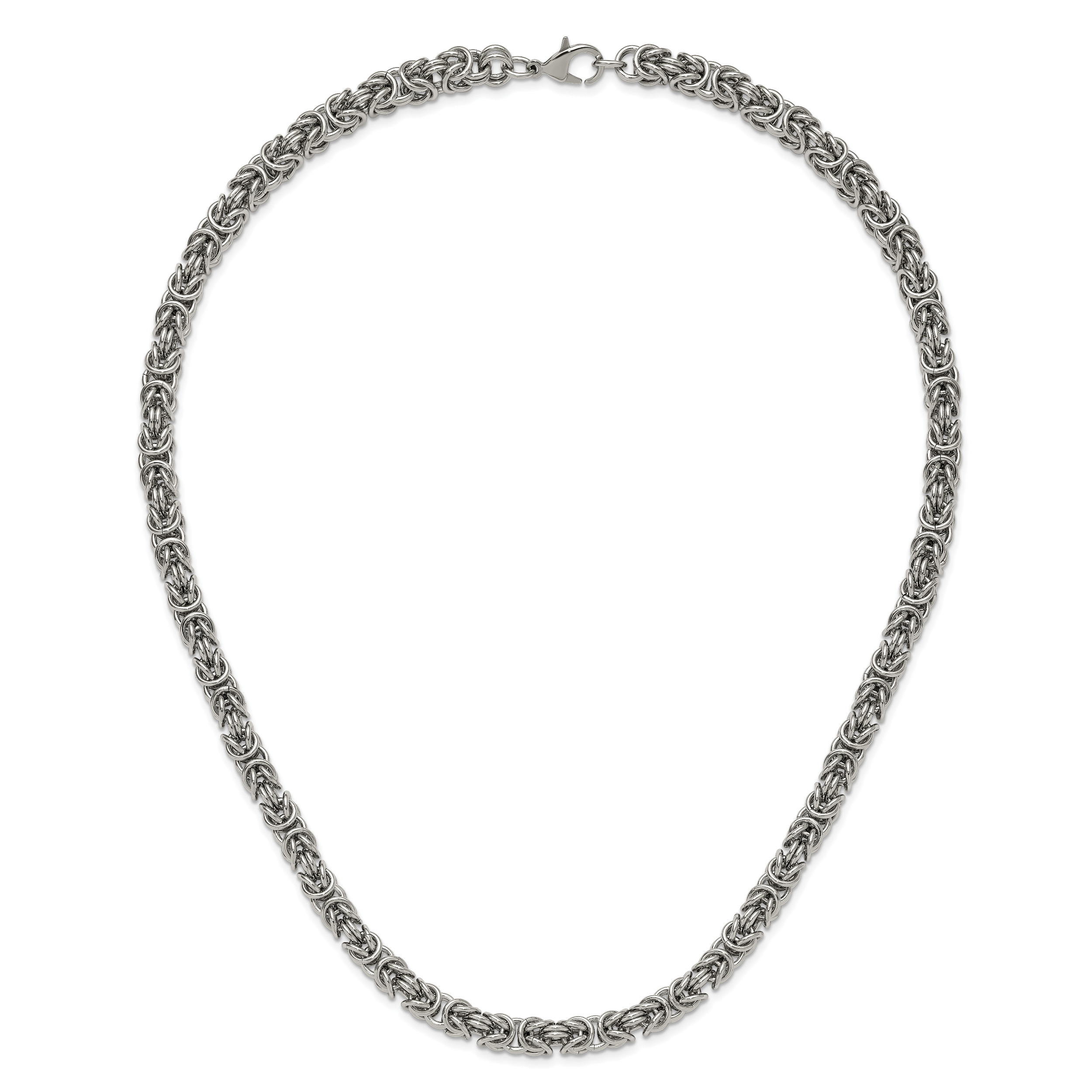 Men's Polished Byzantine Stainless Steel Chain Necklace 8mm