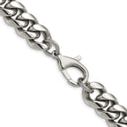 Men's Polished Stainless Steel Curb Chain Necklace 14mm