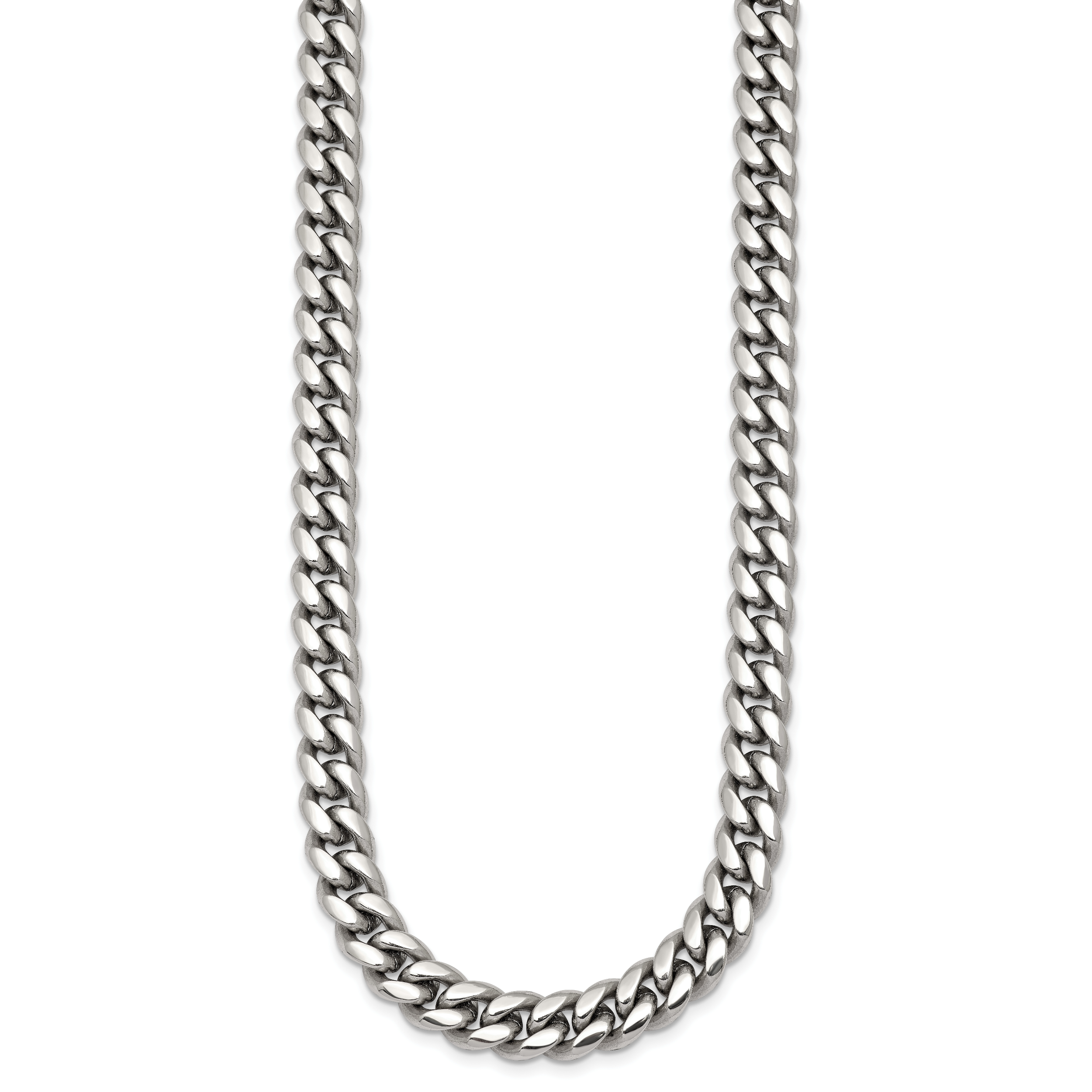 Polished Stainless Steel Curb Chain Necklace 8mm Secondary image