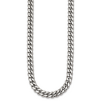 Polished Stainless Steel Curb Chain Necklace 8mm