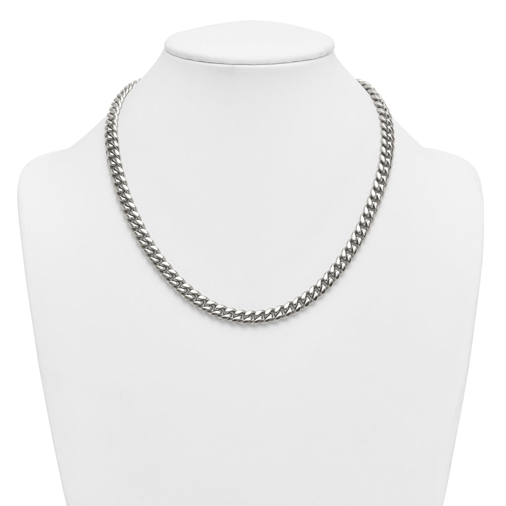 Polished Stainless Steel Curb Chain Necklace 8mm