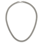 Polished Stainless Steel Curb Chain Necklace 8mm