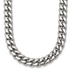 Polished Stainless Steel Curb Chain Necklace 8mm