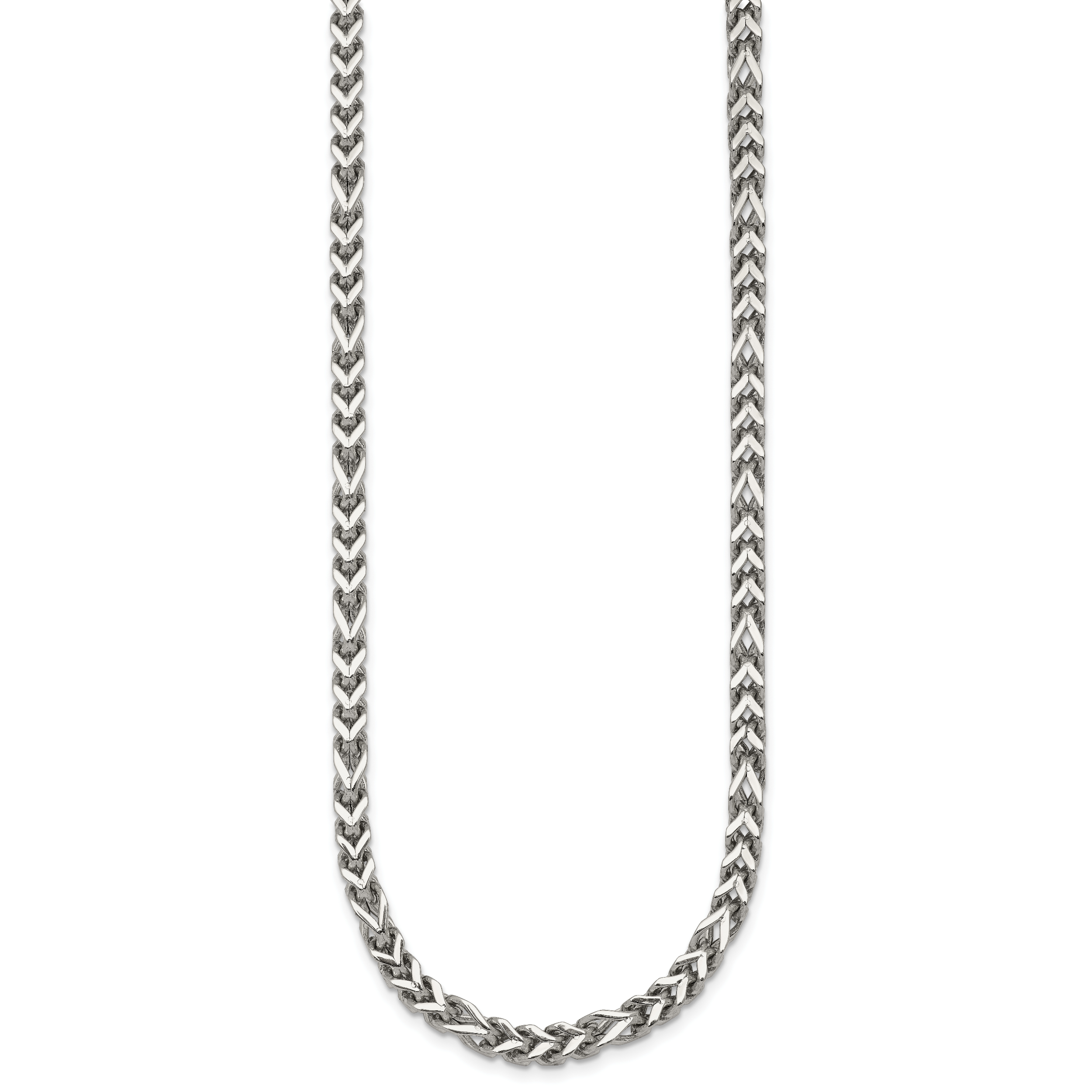 Polished Franco Stainless Steel Chain Necklace 4mm Secondary image