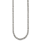 Polished Franco Stainless Steel Chain Necklace 4mm