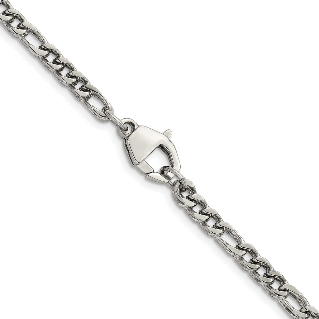 Polished Franco Stainless Steel Chain Necklace 4mm