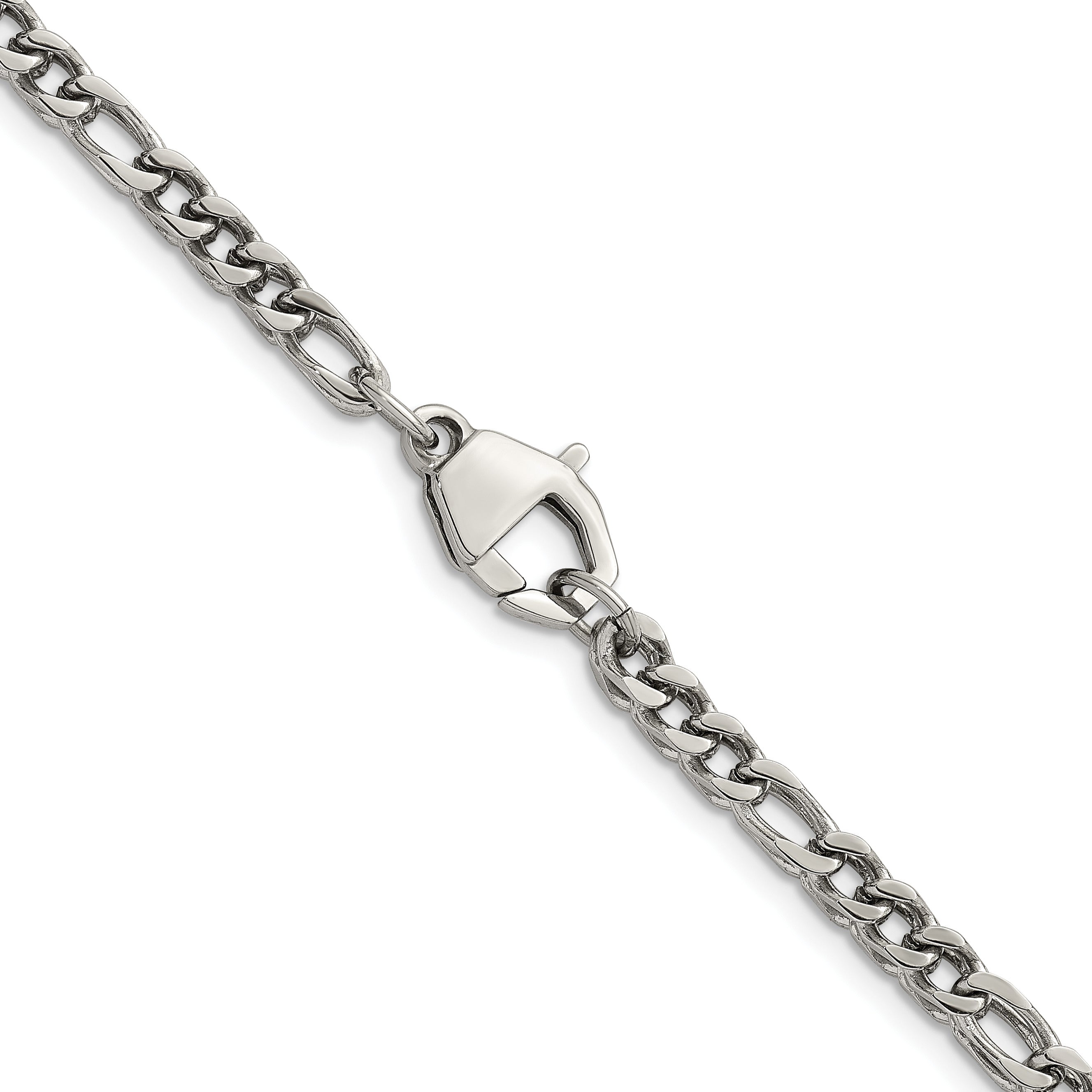 Polished Franco Stainless Steel Chain Necklace 4mm