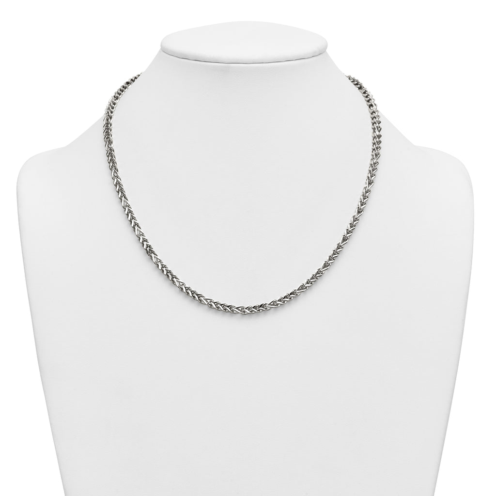 Polished Franco Stainless Steel Chain Necklace 4mm