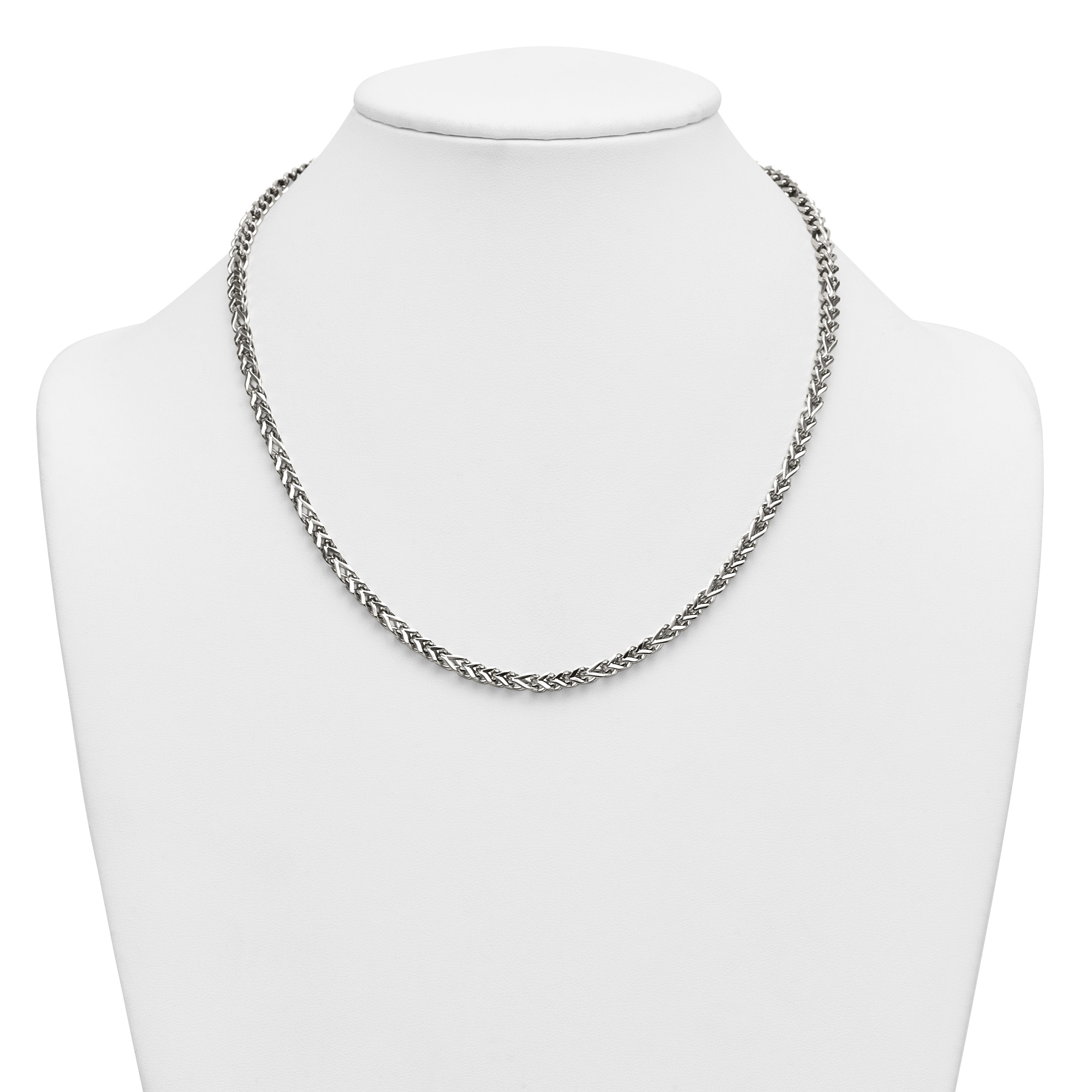 Polished Franco Stainless Steel Chain Necklace 4mm