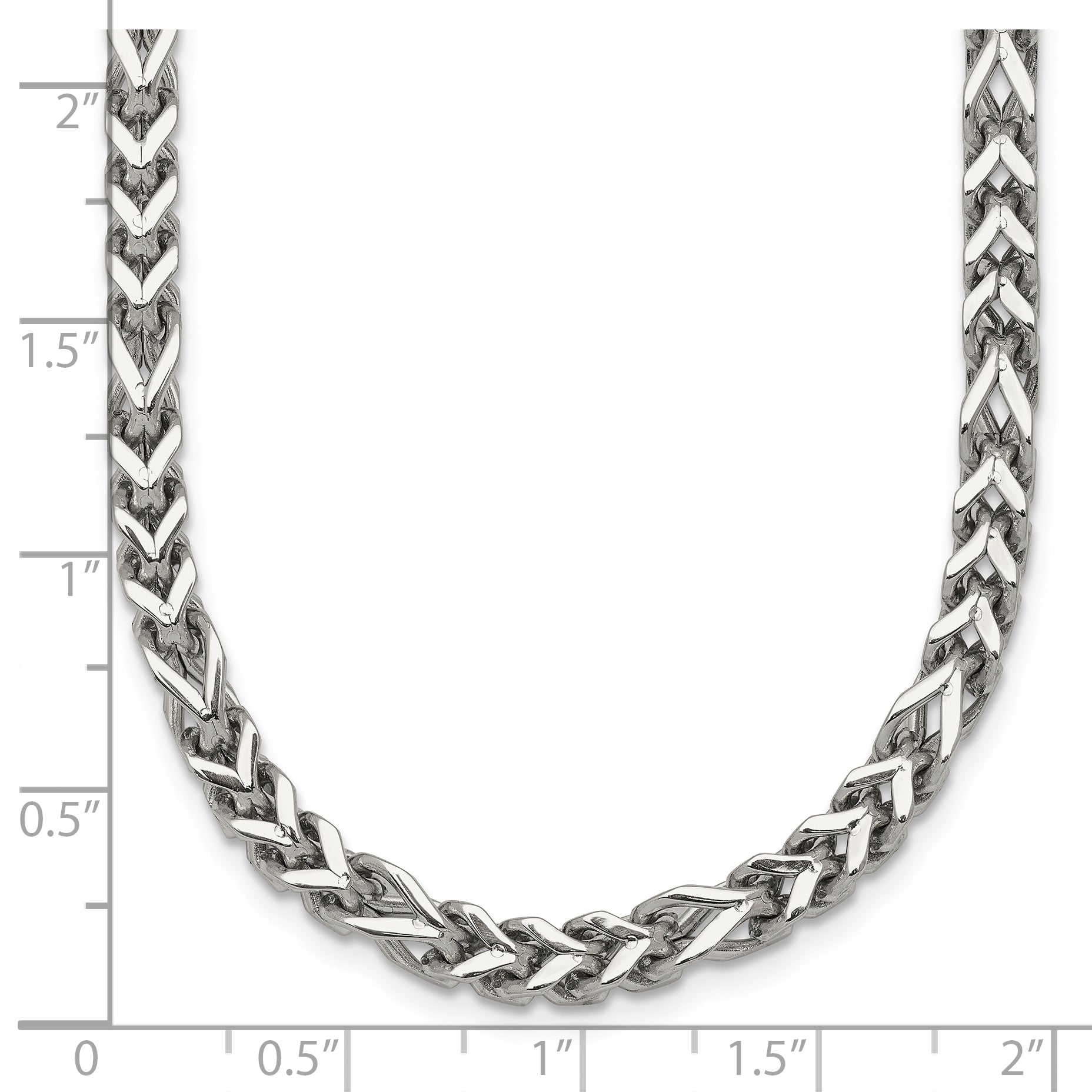 Polished Franco Stainless Steel Chain Necklace 4mm