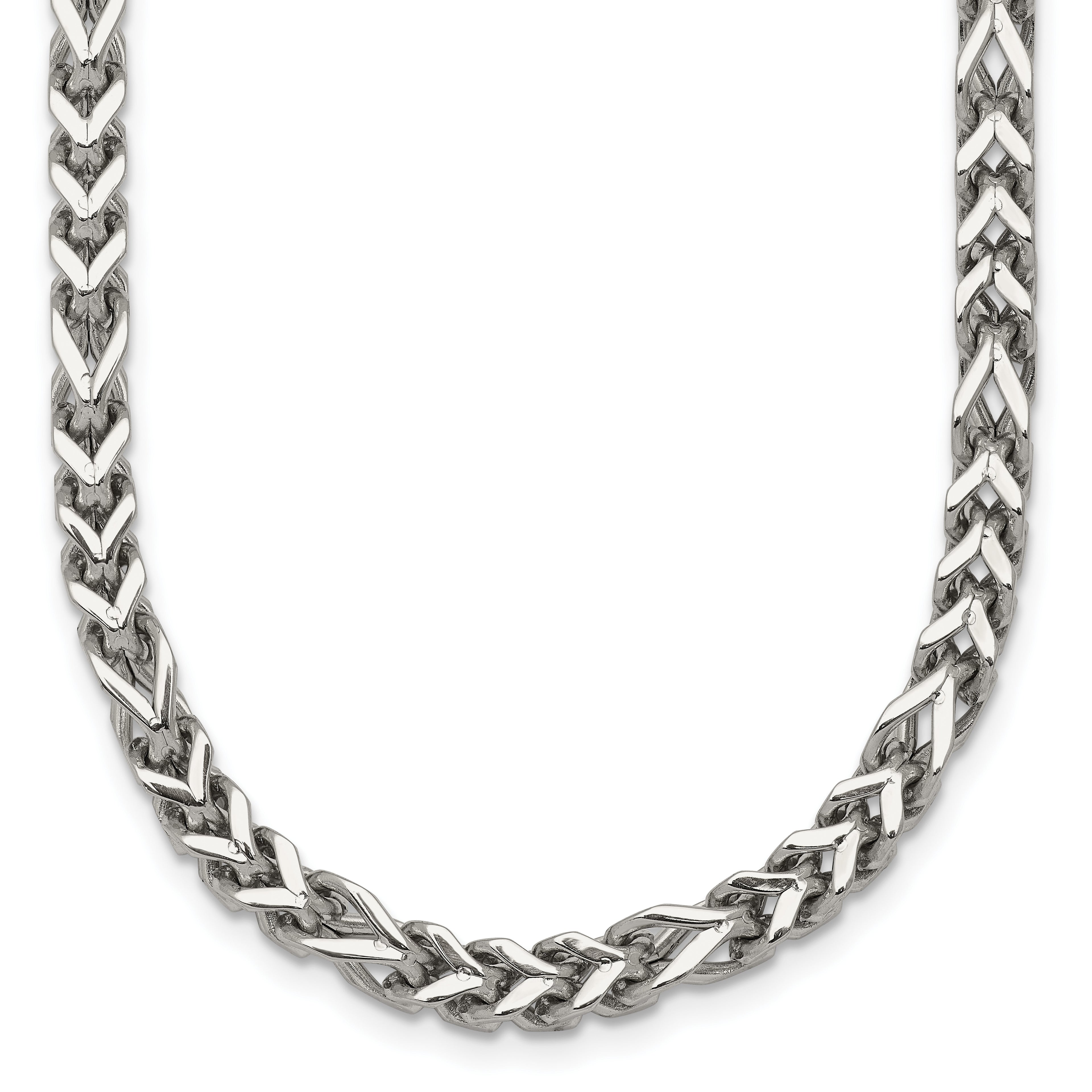 Polished Franco Stainless Steel Chain Necklace 4mm