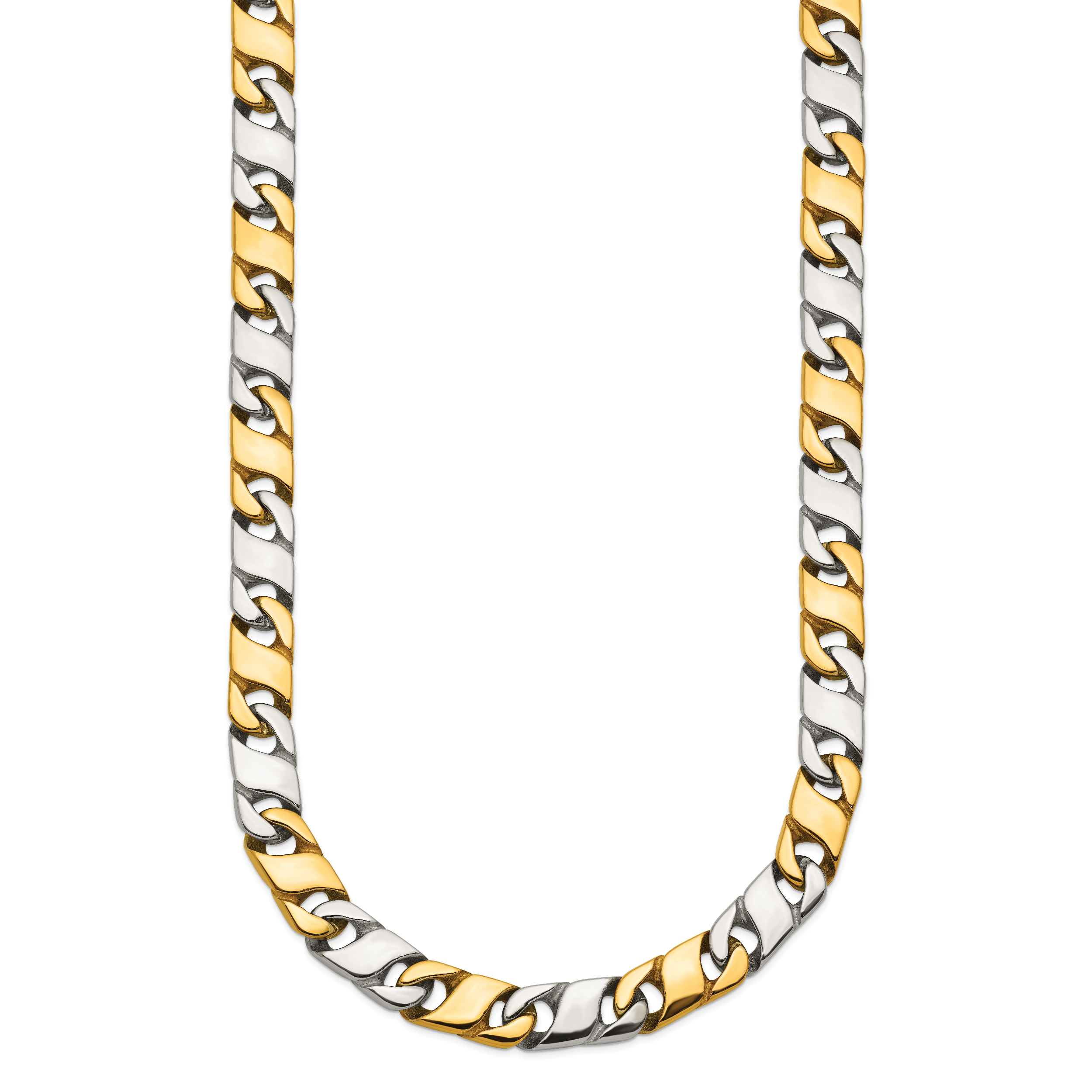 Men's Gold-Tone Polished Infinity Stainless Steel Open Link Chain Necklace 6mm