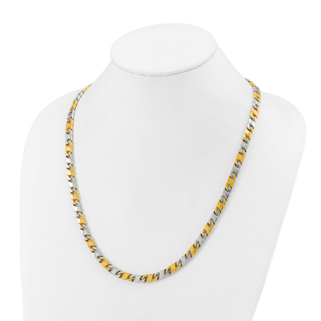 Men's Gold-Tone Polished Infinity Stainless Steel Open Link Chain Necklace 6mm