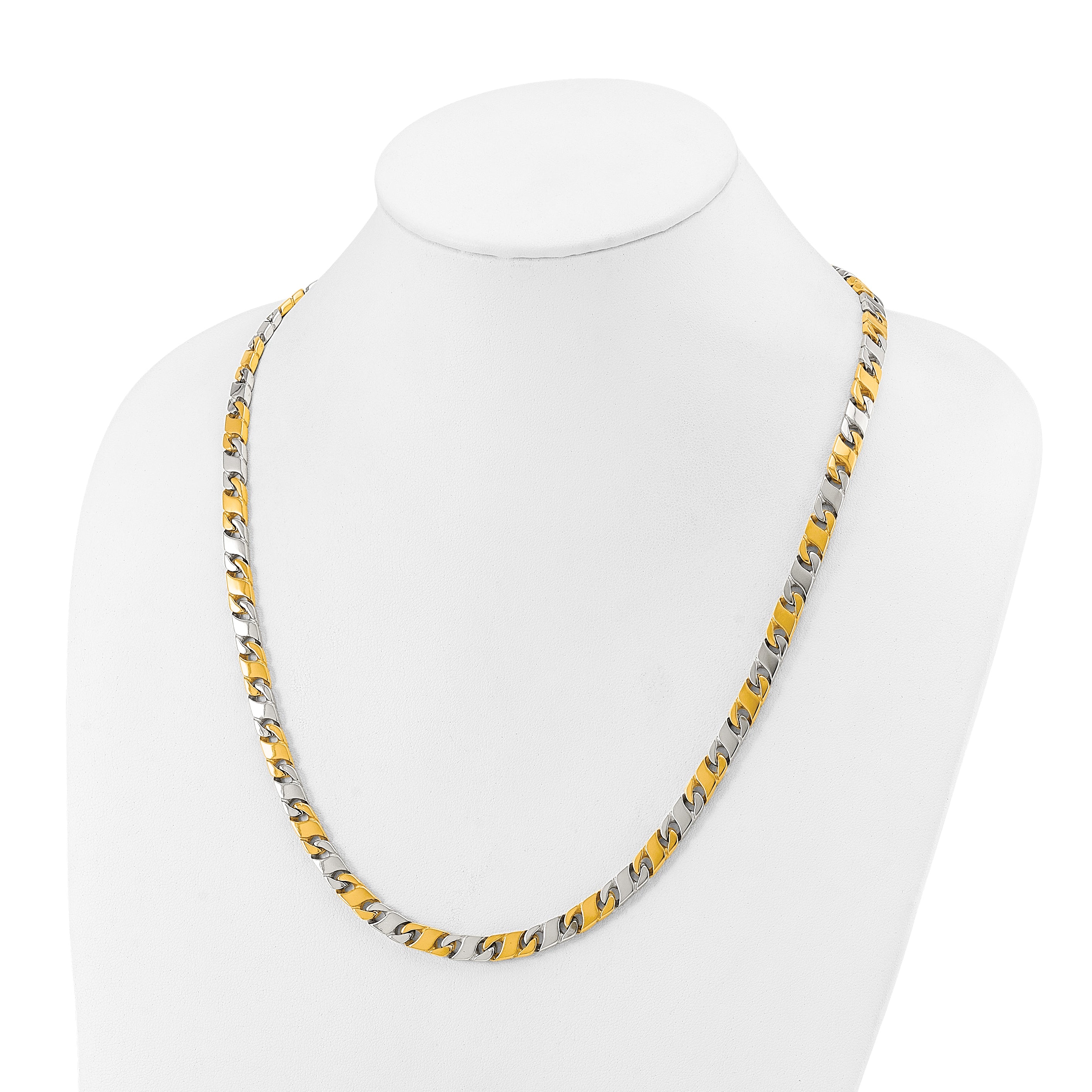 Men's Gold-Tone Polished Infinity Stainless Steel Open Link Chain Necklace 6mm