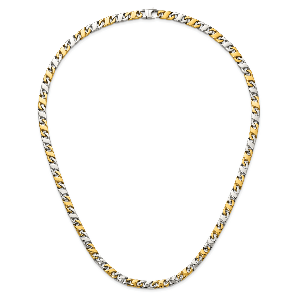 Men's Gold-Tone Polished Infinity Stainless Steel Open Link Chain Necklace 6mm