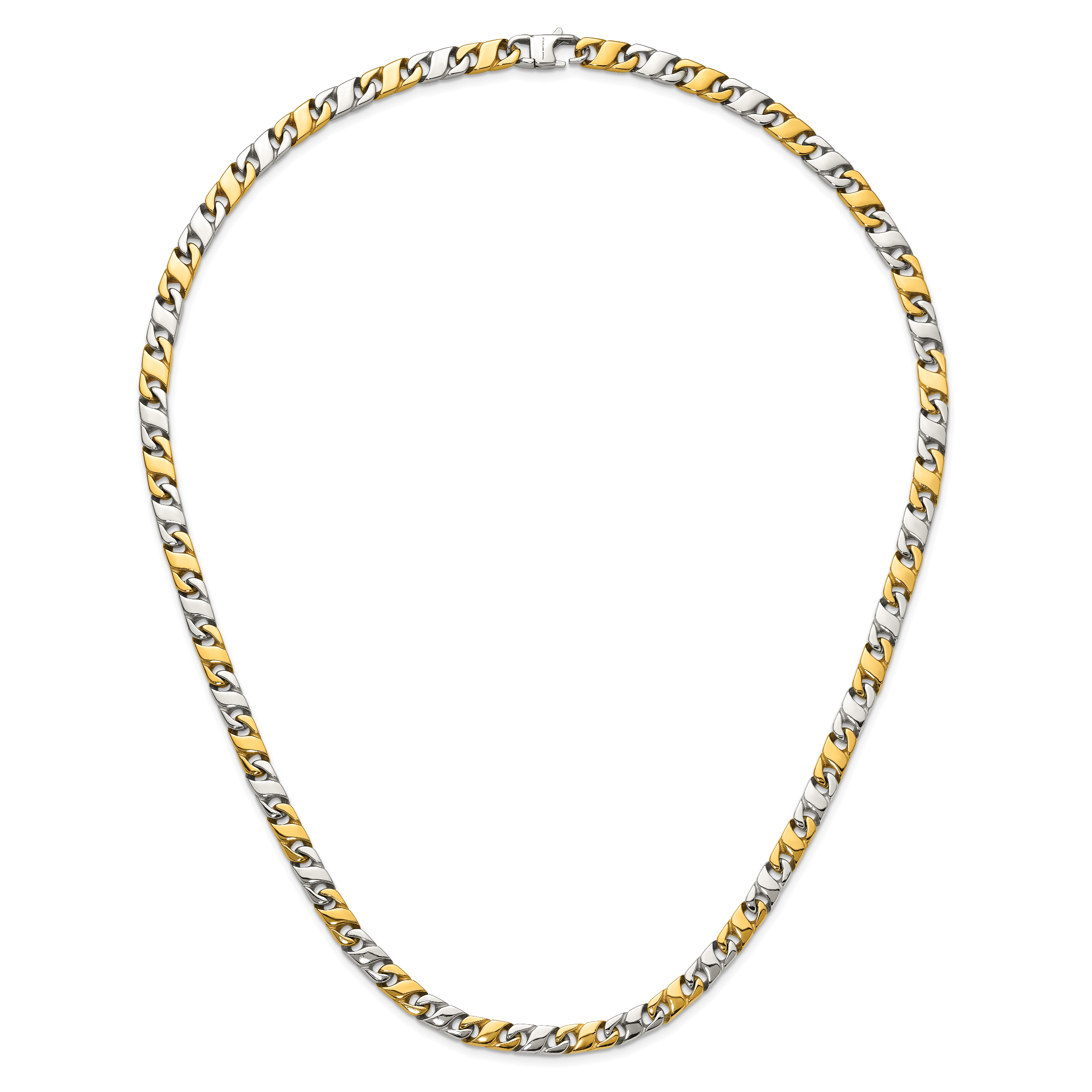 Men's Gold-Tone Polished Infinity Stainless Steel Open Link Chain Necklace 6mm