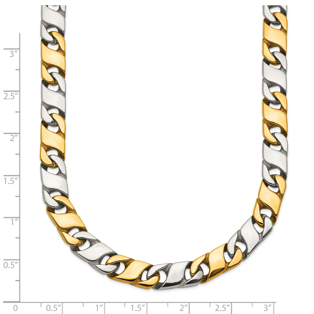 Men's Gold-Tone Polished Infinity Stainless Steel Open Link Chain Necklace 6mm