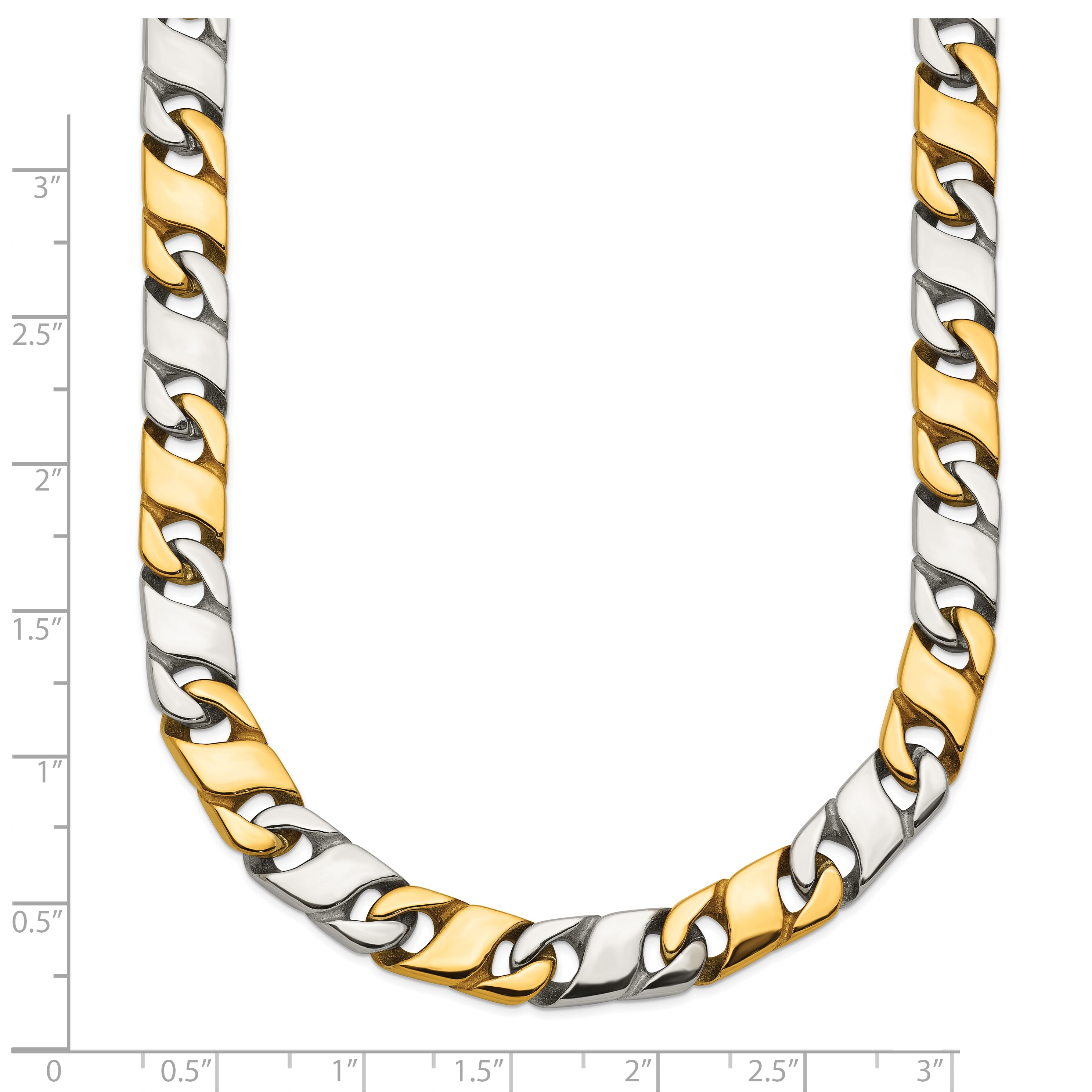 Men's Gold-Tone Polished Infinity Stainless Steel Open Link Chain Necklace 6mm