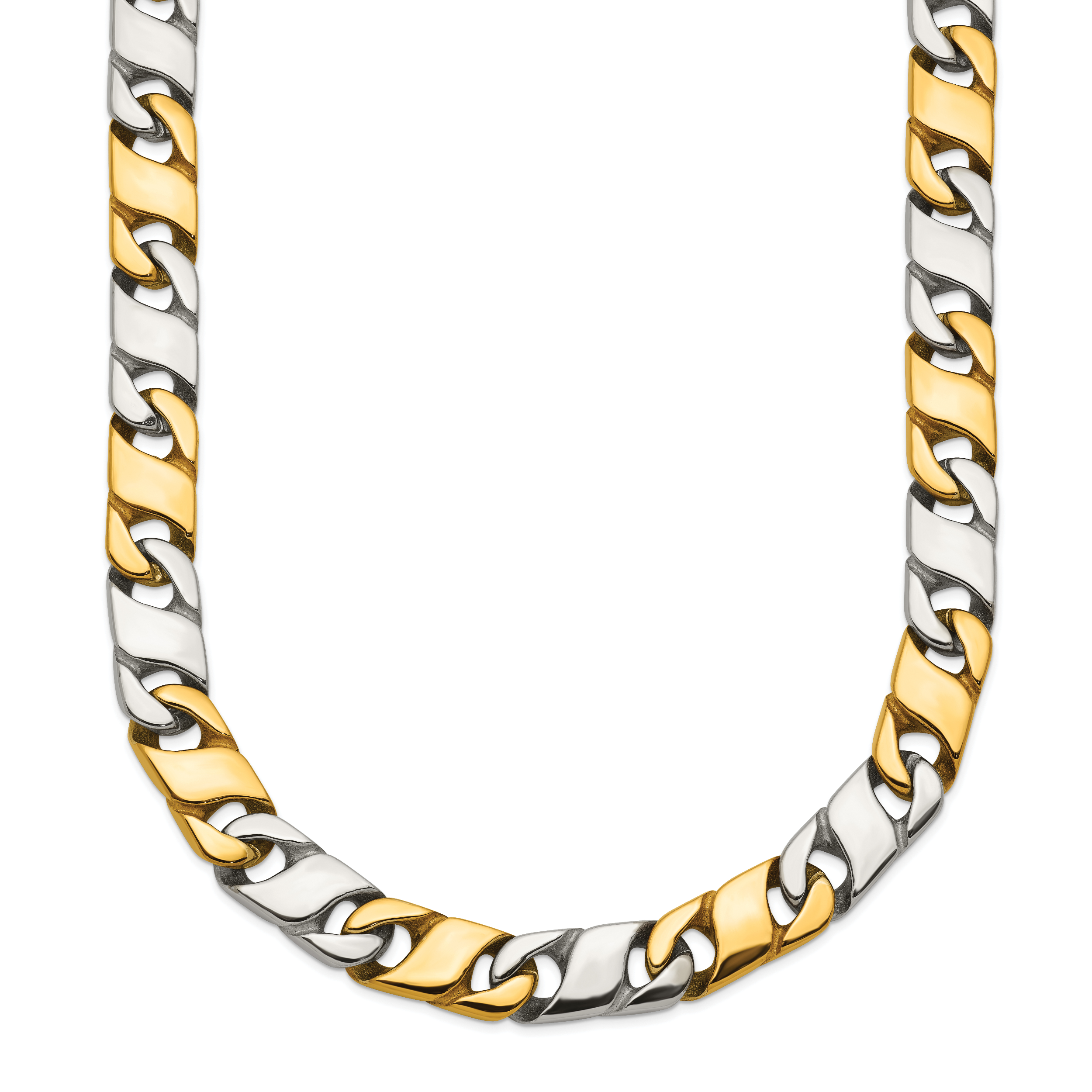 Men's Gold-Tone Polished Infinity Stainless Steel Open Link Chain Necklace 6mm