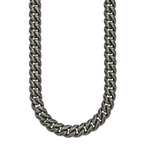 Men's Antiqued Stainless Steel Curb Chain Necklace 10mm