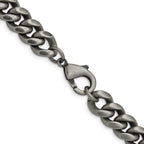 Men's Antiqued Stainless Steel Curb Chain Necklace 10mm