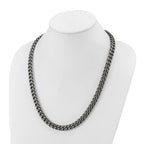 Men's Antiqued Stainless Steel Curb Chain Necklace 10mm