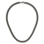 Men's Antiqued Stainless Steel Curb Chain Necklace 10mm