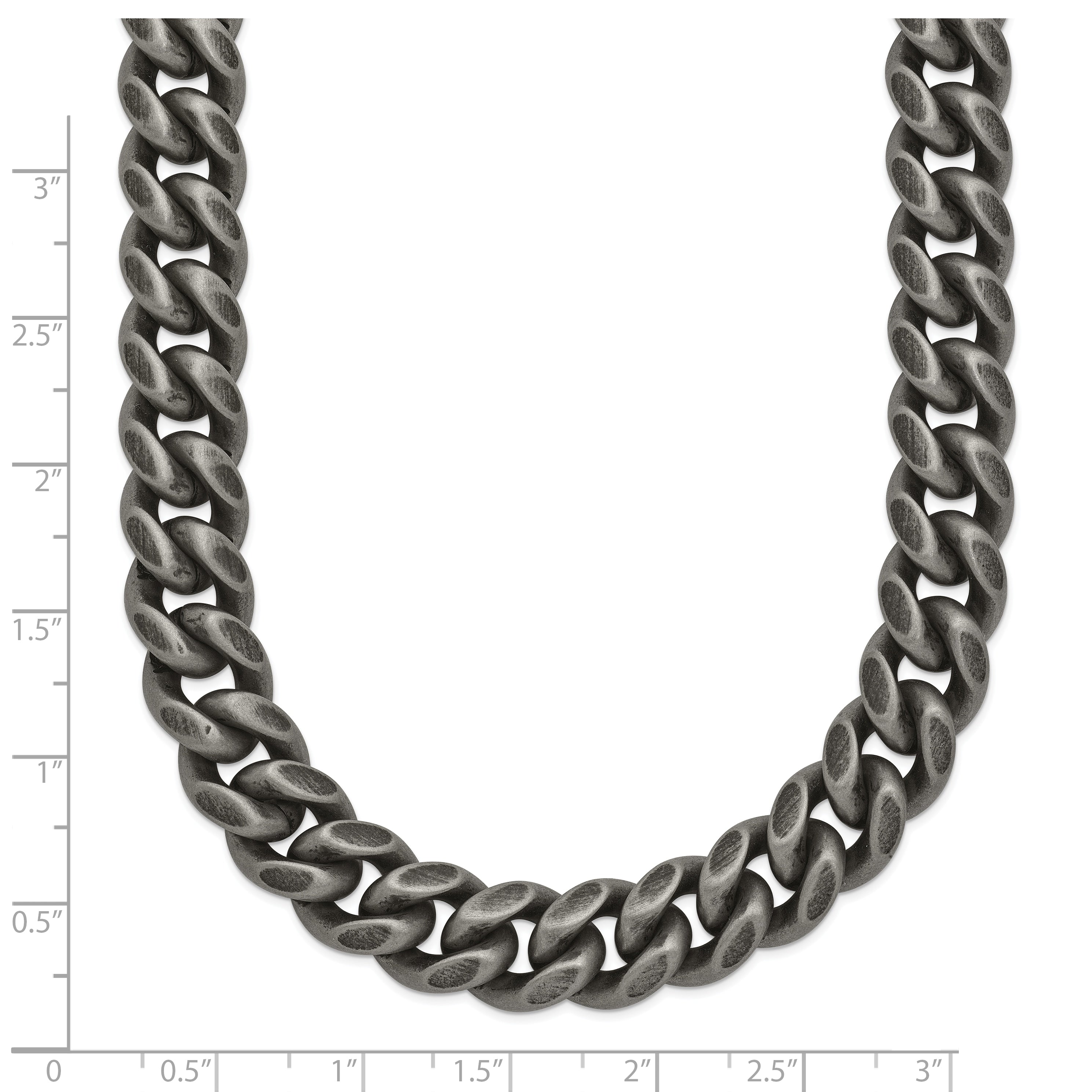 Men's Antiqued Stainless Steel Curb Chain Necklace 10mm