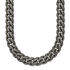 Men's Antiqued Stainless Steel Curb Chain Necklace 10mm