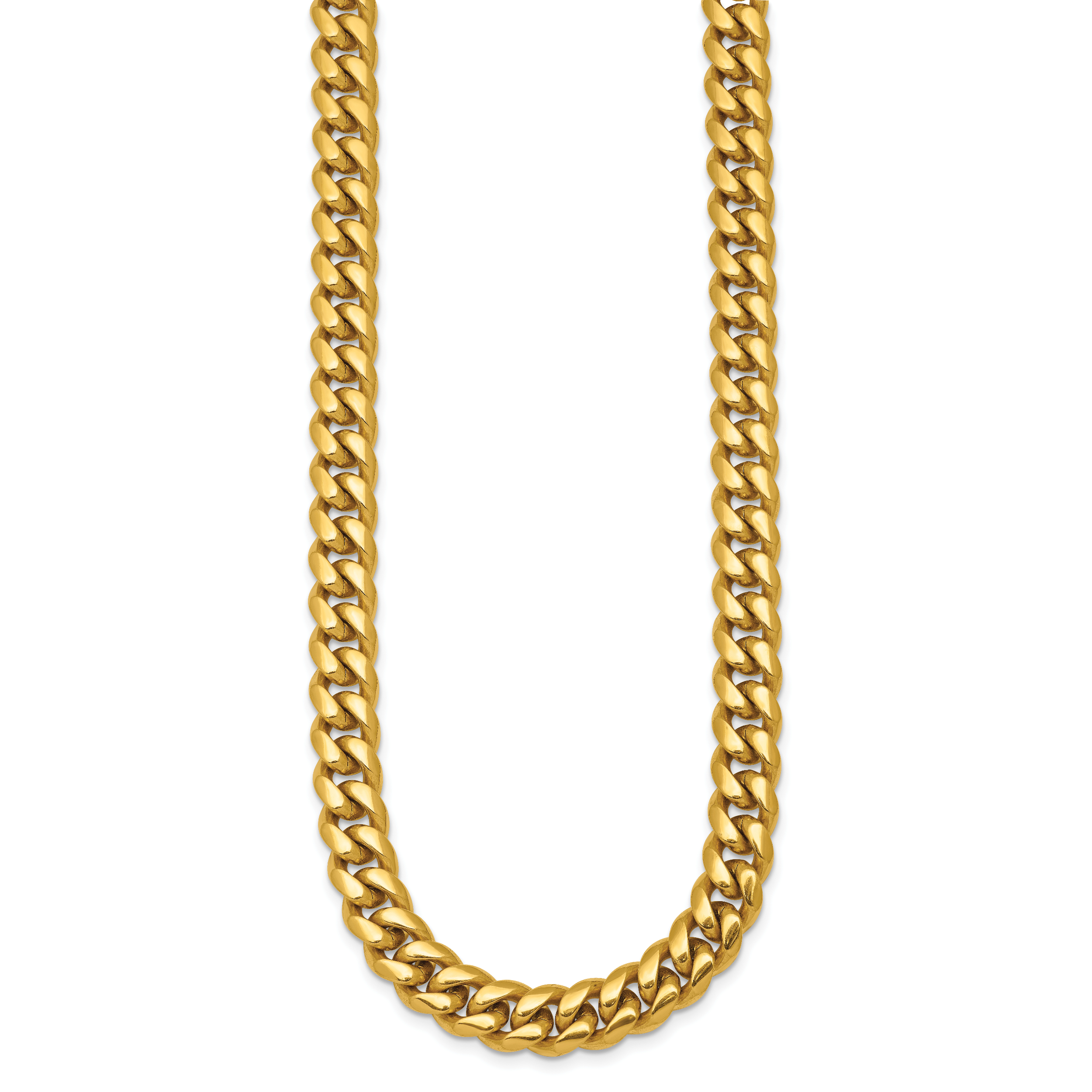 Polished Gold-Tone Stainless Steel Curb Chain Necklace 8mm Secondary image