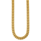 Polished Gold-Tone Stainless Steel Curb Chain Necklace 8mm