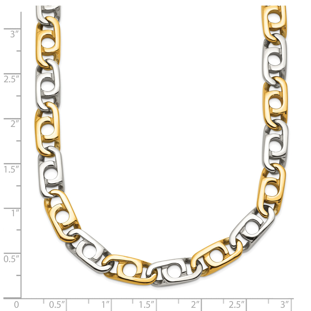 Men's Gold-Tone Polished Anchor Stainless Steel Chain Necklace 6mm