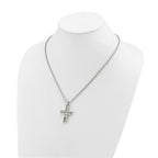 Men's Antiqued Cross Stainless Steel Box Chain Necklace 1.8mm