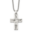 Men's Antiqued Cross Stainless Steel Box Chain Necklace 1.8mm