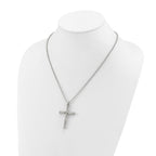 Men's Polished Cross Stainless Steel Box Chain Necklace 1.8mm
