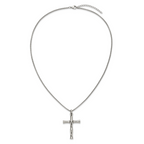 Men's Polished Cross Stainless Steel Box Chain Necklace 1.8mm