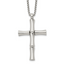 Men's Polished Cross Stainless Steel Box Chain Necklace 1.8mm