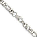 Polished Stainless Steel Figaro Chain Necklace 8mm