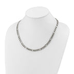 Polished Stainless Steel Figaro Chain Necklace 8mm