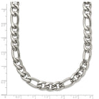 Polished Stainless Steel Figaro Chain Necklace 8mm