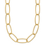 Gold-Tone Polished Textured Stainless Steel Open Link Chain Necklace 8.4mm